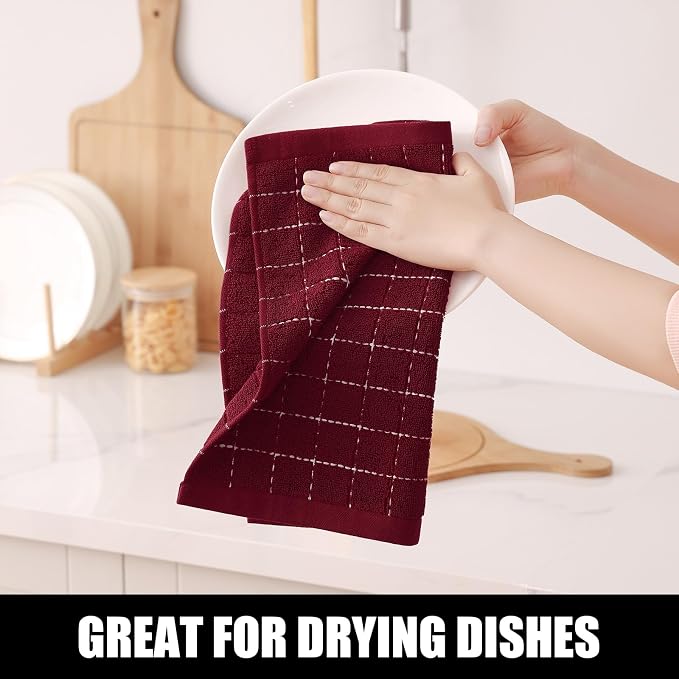Homaxy 100% Cotton Terry Kitchen Dish Cloths, 8 Pack - Image 4
