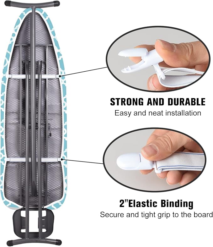 Ironing Board Cover and Pad, Standard Size 12" x 42" Iron Board Replacement - Image 4