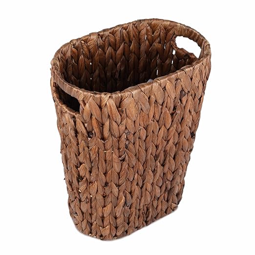 Coeusy Wicker Trash Can, Rattan Waste Basket by WEAVECOMFORTINTOEVERYCORNER