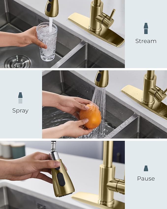 FORIOUS Gold Kitchen Faucet - Image 3