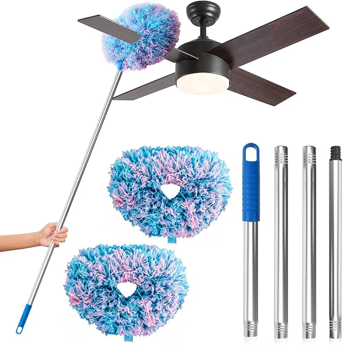 DRQ Ceiling Fan Cleaner Duster, 13-48 in Extension Pole, 2 Pack | Detachable by DRQ