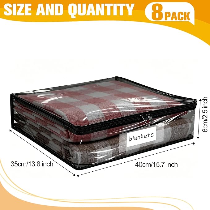 Plastic Storage Bags with Easy-Glide Zipper, Durable Clear Vinyl Zippered - Image 2