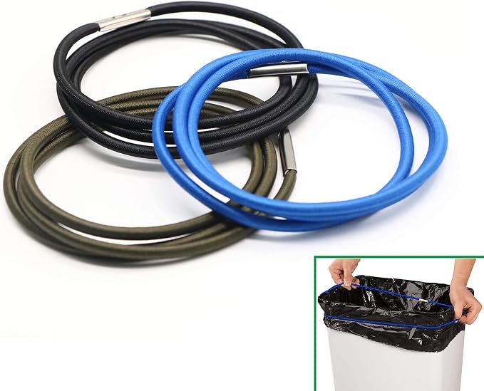 Trash Can Elastic Rubber Bands, Fits 13 to 30 Gallon Trash Cans, Durable by Hongmed