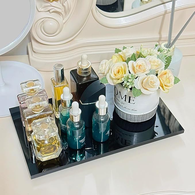 Acrylic Soap Tray, Soap Pedestal Stand Sink Tray for Kitchen Bathroom Counter, Black