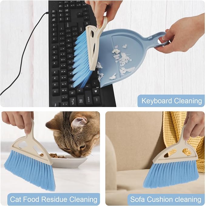 1 Pcs Mini Broom and Dustpan Set Small Whisk Broom Hand Held - Image 5