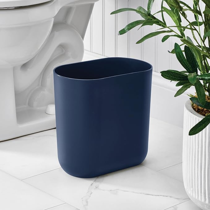 iDesign Small Slim Plastic Bathroom Trash Can - Image 3
