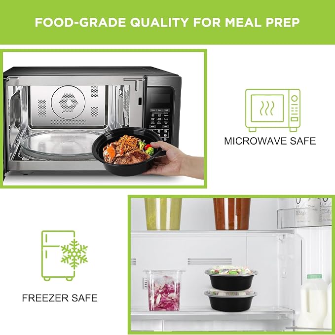 WGCC Meal Prep Containers, Leakproof & Stackable, Dishwasher Safe, - Image 3
