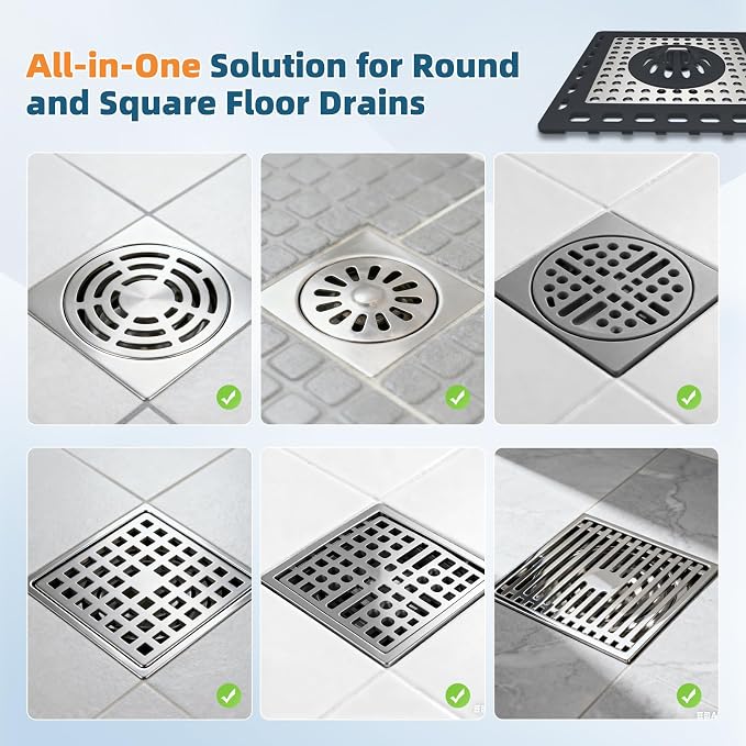 Hibbent 2 Pack Shower Drain Hair Catcher, Shower Drain Cover - Image 7