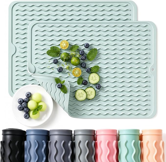2 Pack Caketime Silicone Dish Drying Mat by CAKETIME