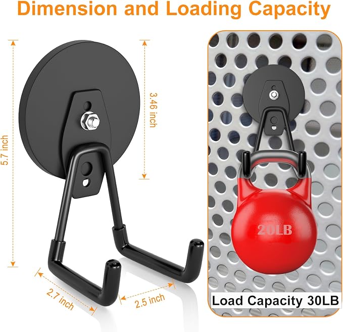 ENUODA Strong Magnetic Hooks Heavy Duty, 25lbs Magnet Tool Holder Garage - Image 2