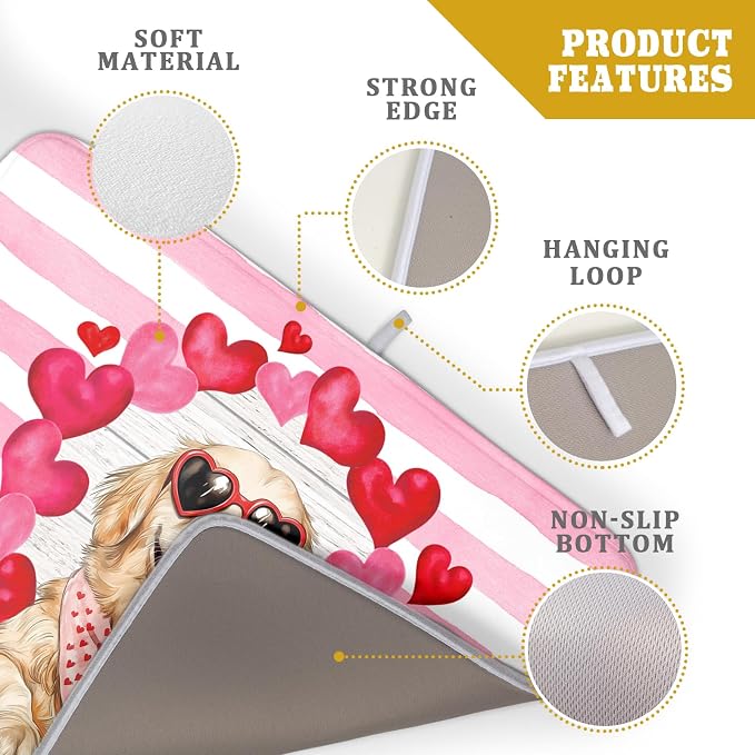 Valentine's Day Dog Dish Drying Mat - Image 4