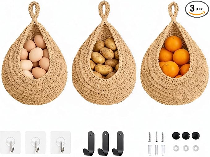Big Wall Hanging Mounted Fruit and Vegetable Baskets by Unknown