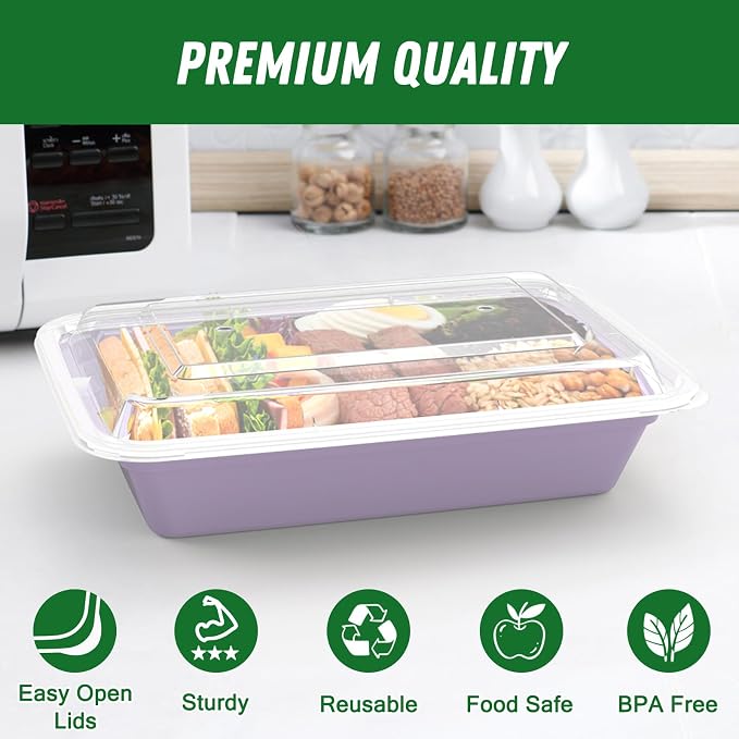 50 Pack 32 oz Meal Prep Containers - Image 3