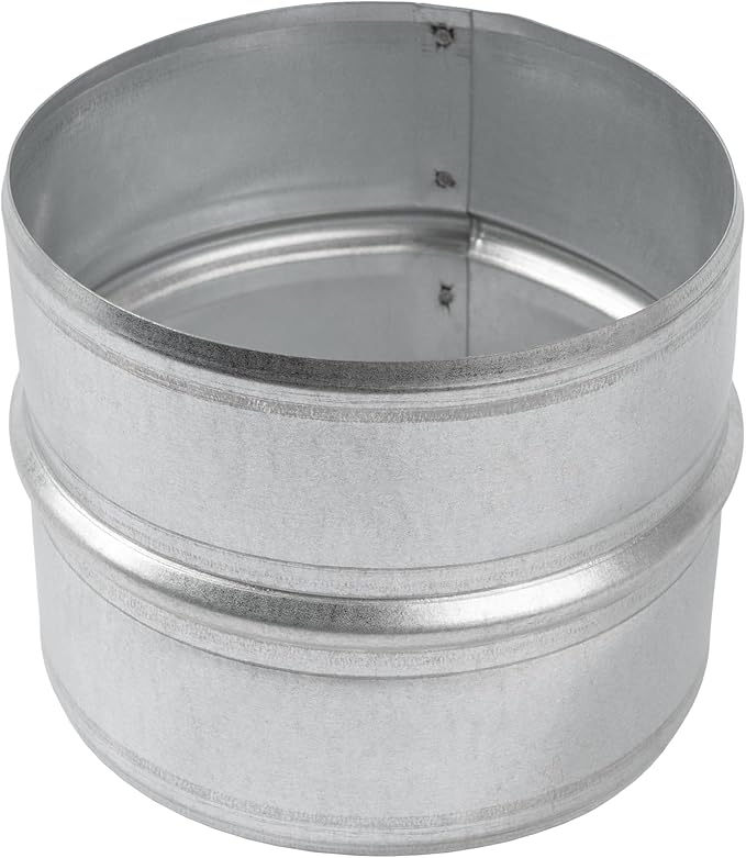 Vent Systems 5'' Inch Galvanized Steel Duct Connector - Round Ventilation Duct Extension - Metal Vent Coupler - Metal Hose Coupling - Galvanised Pipe Connector