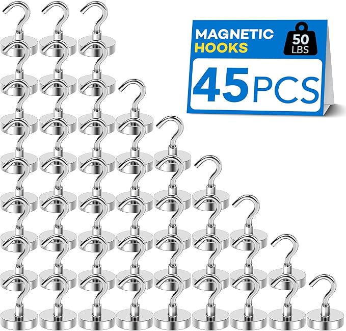 LOVIMAG Magnetic Hooks for Cruise Essentials 2026 Cabins Door 45 Pack-50LBS by LOVIMAG