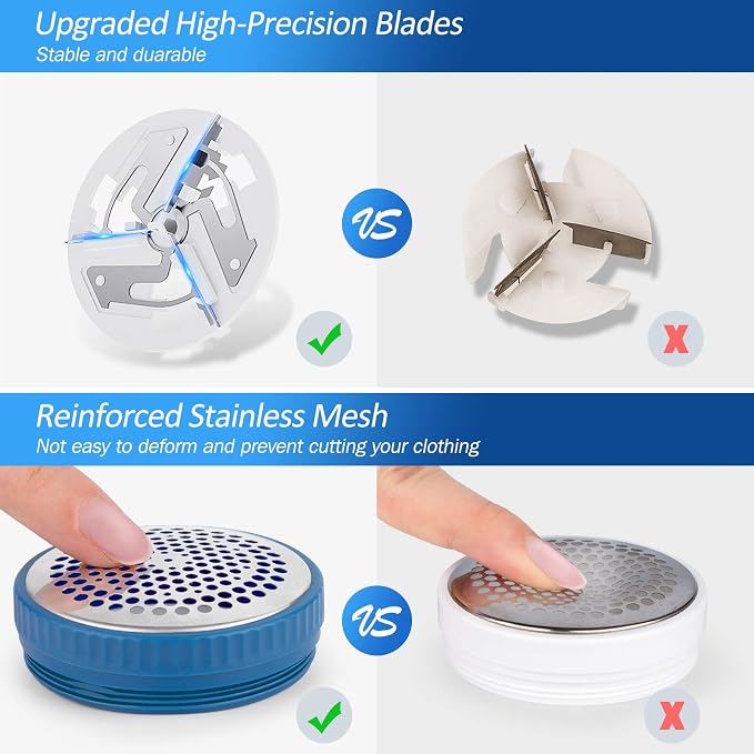 BEAUTURAL Fabric Shaver and Lint Remover, Portable Sweater Defuzzer | Battery - Image 3