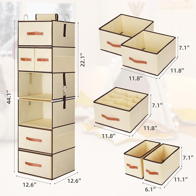 Hanging Closet Organizer 6-Shelf, Upgrade Closet Organizers and Storage - Image 3