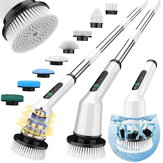 Electric Spin Scrubber for Bathroom, Shower Scrubber by CTMAST
