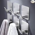 Sticky Hooks for Hanging Adhesive, Brushed Nickel, 6 Pack by DELITON