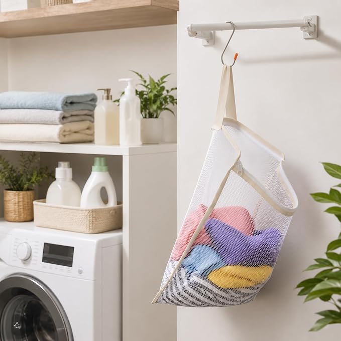 3 PCS Laundry Bags Mesh 15 × 11 Inch Hanging Laundry Bag Mesh Wash Bags Garment - Image 6
