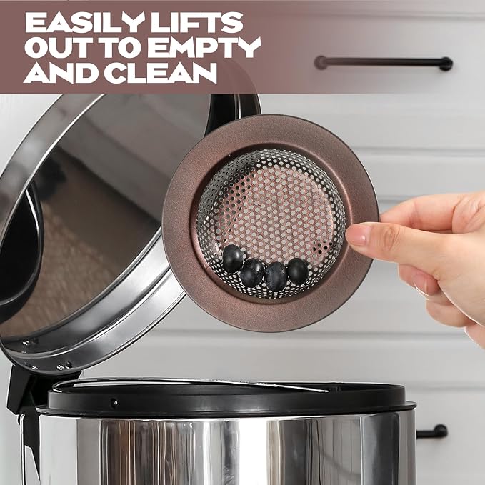 Retisee 2 Pcs Kitchen Sink Drain Strainer 4.4 Inch, Oil Rubbed Bronze - Image 5