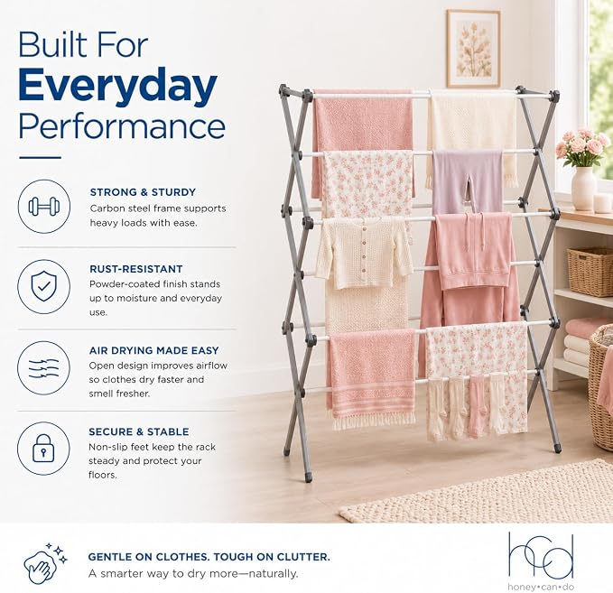 Honey-Can-Do Oversized Clothes Drying Rack, 50 lb - Image 5