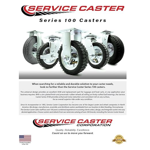 Service Caster Brand Replacement Caster for Uline Caster H-3328GR-R - Rigid Top Plate Caster with 8 Inch Gray Pneumatic Wheel - Heavy Duty Replacement - Fits Platform Trucks and Utility Carts H-2505