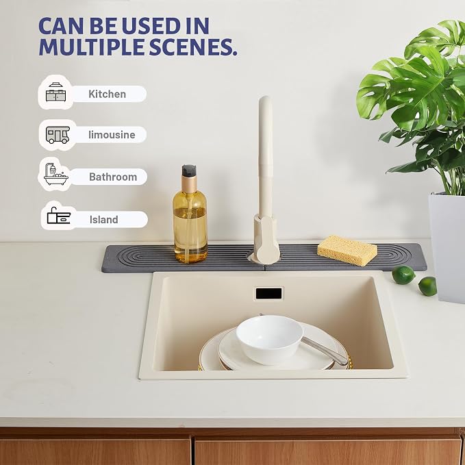 Stone Faucet Mat for Kitchen Sink, Water Absorbing Sink Water Splash Guard | - Image 7