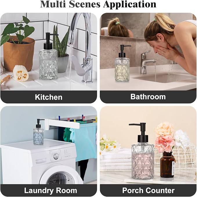 1 Pack 11oz Glass Soap Dispenser - Image 4