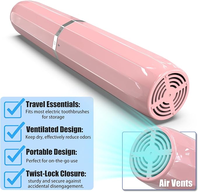 Long Ventilated Electric Toothbrush Travel Case, Portable Holder, Fits Most - Image 3