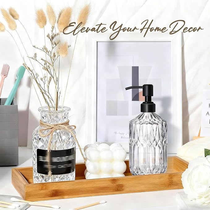 COHOSEGE 17 Oz Clear Glass Kitchen Soap Dispenser - Image 7