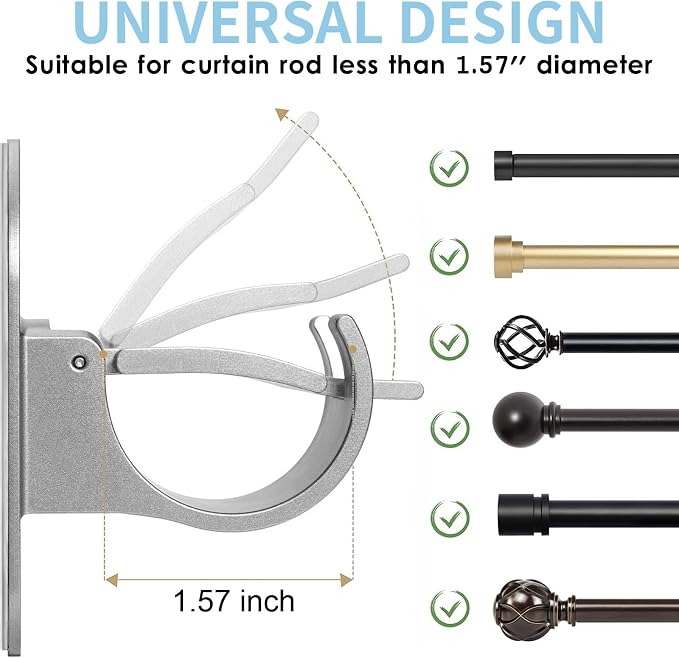 No Drill Curtain Rod Holder Hangers - Image 2
