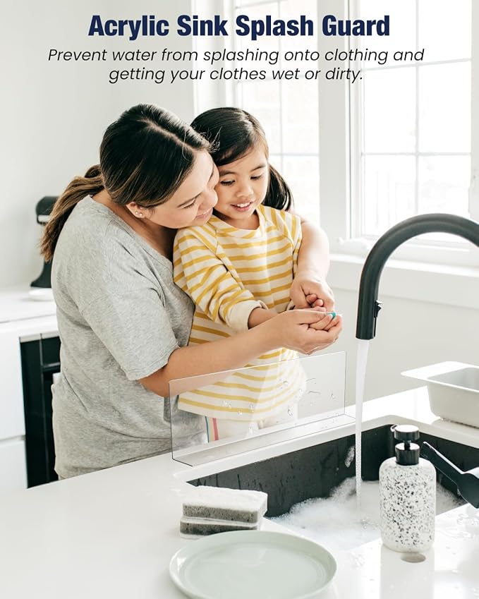 Acrylic Sink Splash Guard, Highly Transparent Fixed Splash Guard - Image 3
