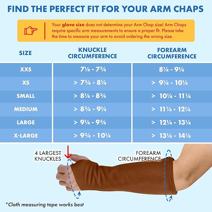 Arm Chaps Leather Protective Sleeves Arm Guard - Prevent Cuts, Scratches & Bruises - Genuine Cowhide - Ideal for Gardening & Construction - Left & Right Form-Fitting. Brown (1 Pair/Medium).