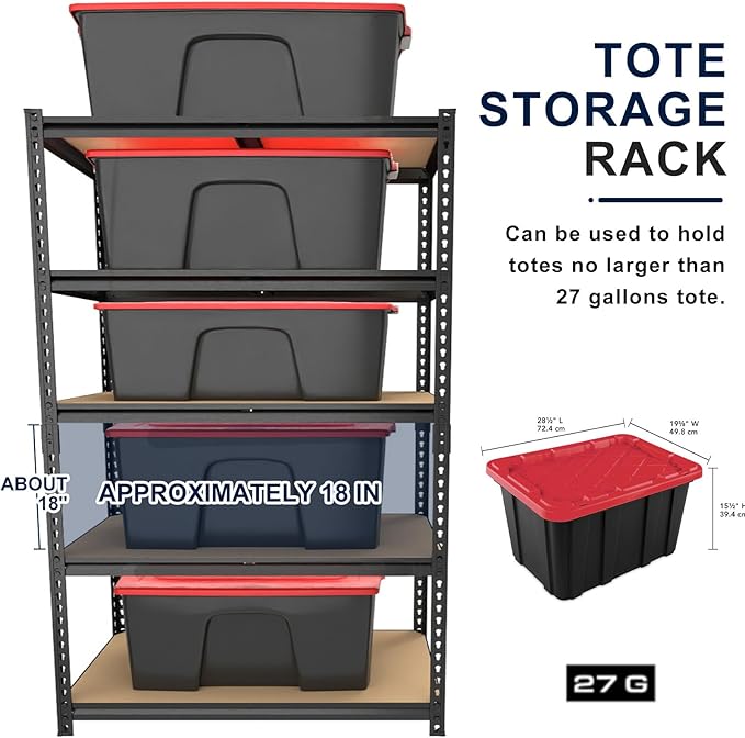 Storage Rack,2400 LBS Garage Shelving Units,16" x 35.5'' x 72'' Storage Shelves Heavy Duty, Basement Shelving, Metal Shelving Units Free Standing