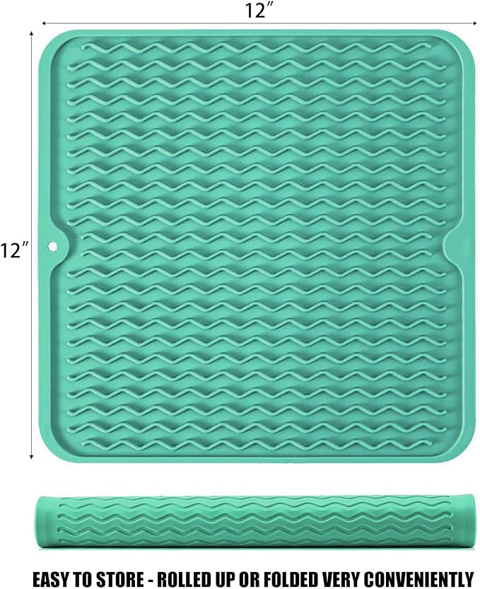 Silicone Dish Drying Mat, Non-Slip Easy Clean Sink Mat, Large Heat-resistant - Image 2