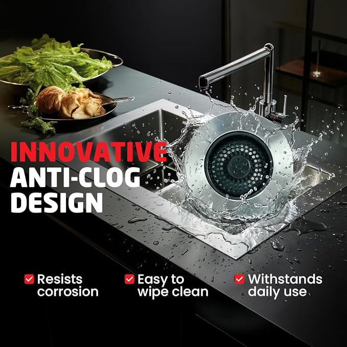 SinkShroom Kitchen Sink Drain Strainer, 2-in-1 Pop-Up Sink Stopper & Strainer - Image 9