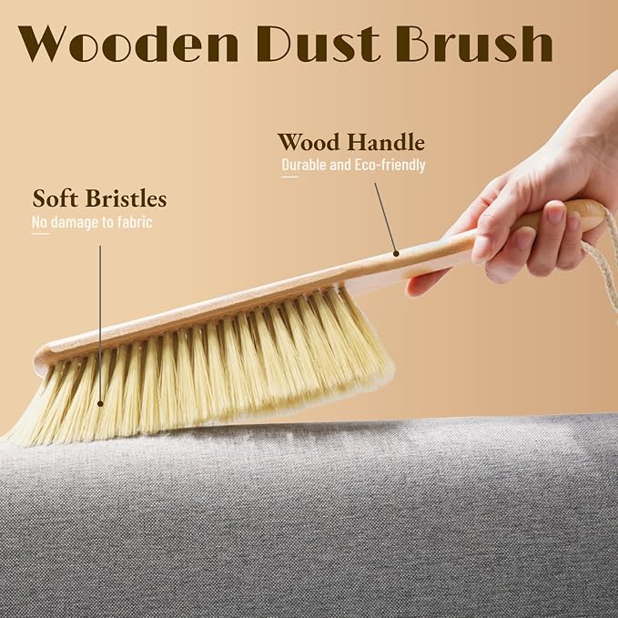 2 Pieces Dust Brush Hand Broom Wooden Bench Brushes - Image 2