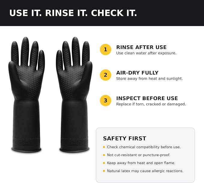 Heavy Duty Chemical Resistant Rubber Gloves - Image 7