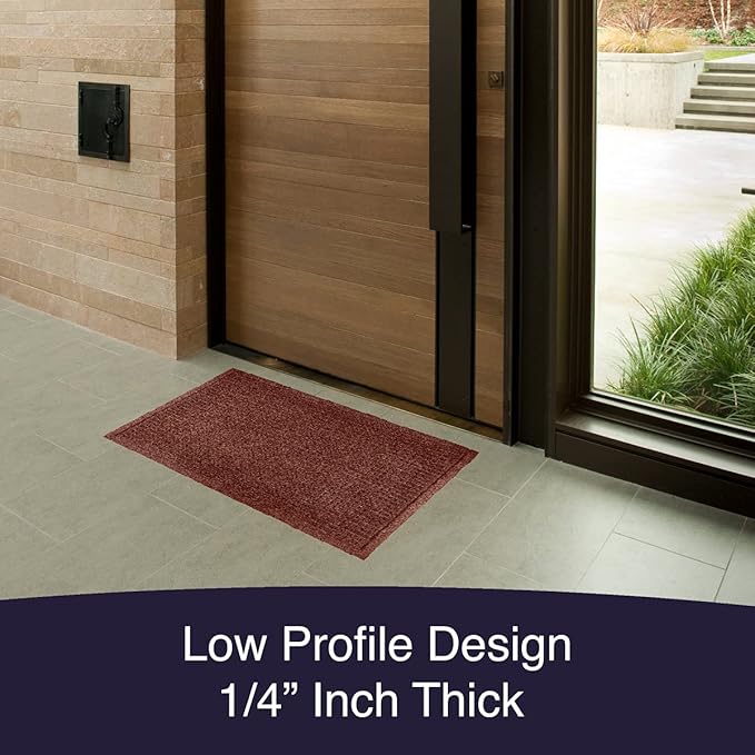 Ecomills Rubber Doormat, Medium, 24" x 36", Brown, Large, Absorbent Indoor Outdoor, Stain Resistant, Rubber Non Slip Backing, Heavy Duty, Durable