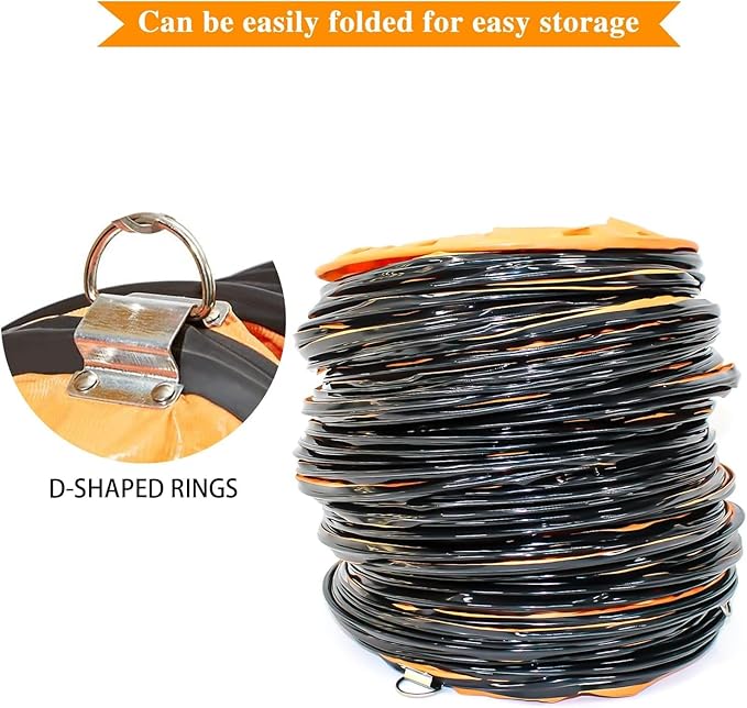 Upgrade 16"×25FT PVC Flexible Duct Hose with Adjustable Rope and D-Ring Fits for Exhaust Fan