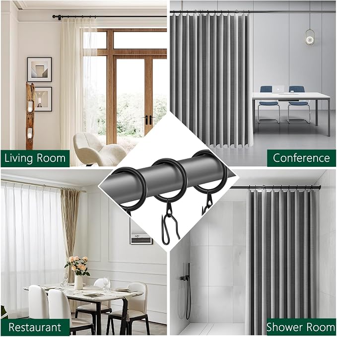 60Pcs 30mm Internal Diameter Curtain Rings and Curtain Drapery Pin Hooks | - Image 7
