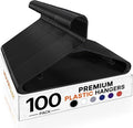 HOUSE DAY Black Plastic Hangers 100 Pack, Slim Space-Saving Clothes Hangers | by HOUSEDAY