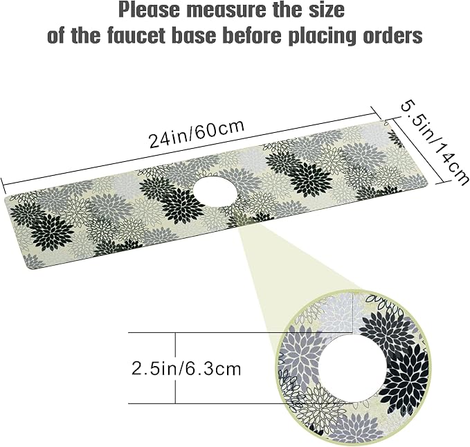 Sink Faucet Absorbing Mat, 2 Pack Drying Mat Around Faucet Sink Splash Guard - Image 4