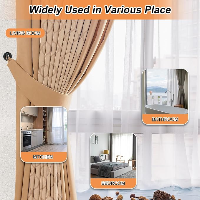 Curtain Holdbacks, U Shaped Adhesive Curtain Hooks, - Image 5