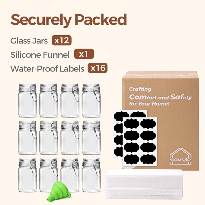 ComSaf Square Small 8 oz Glass Spice Jars - Image 8