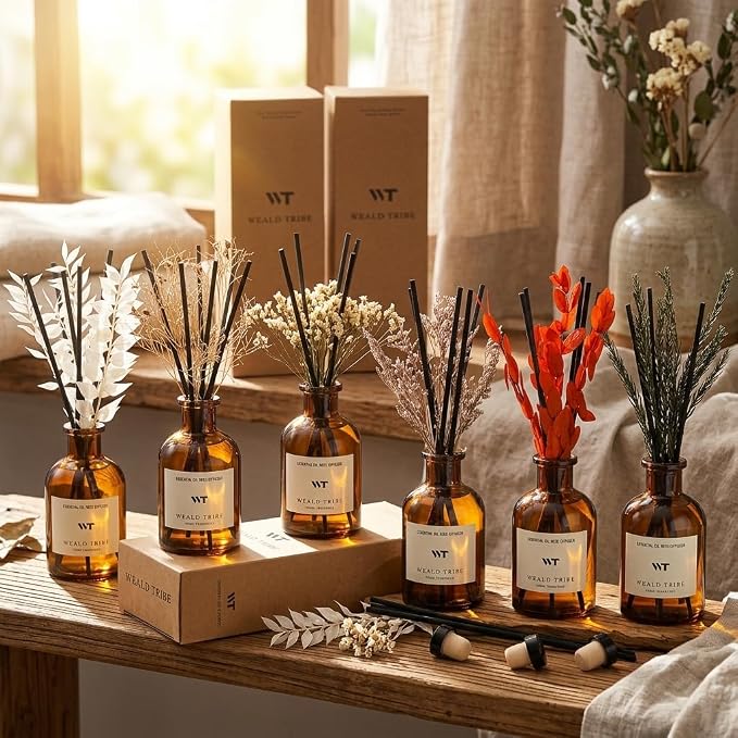 Reed Diffuser Set for Bathroom Air Fresheners, Oil Diffuser Sticks | Hotel - Image 7