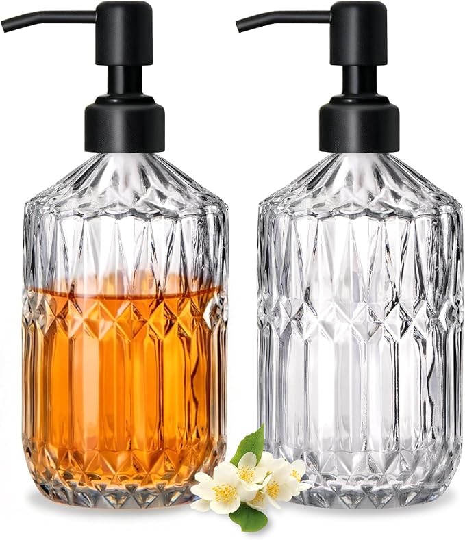 COHOSEGE 17 Oz Clear Glass Kitchen Soap Dispenser by COHOSEGE
