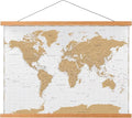 FALAMON Magnetic Poster Hanger Frame, 44x18 44x26 44x34 Teak Wood Magnet Poster Frame for Posters, Prints, Photos, Pictures, Maps, Scrolls, and Canvas Artwork