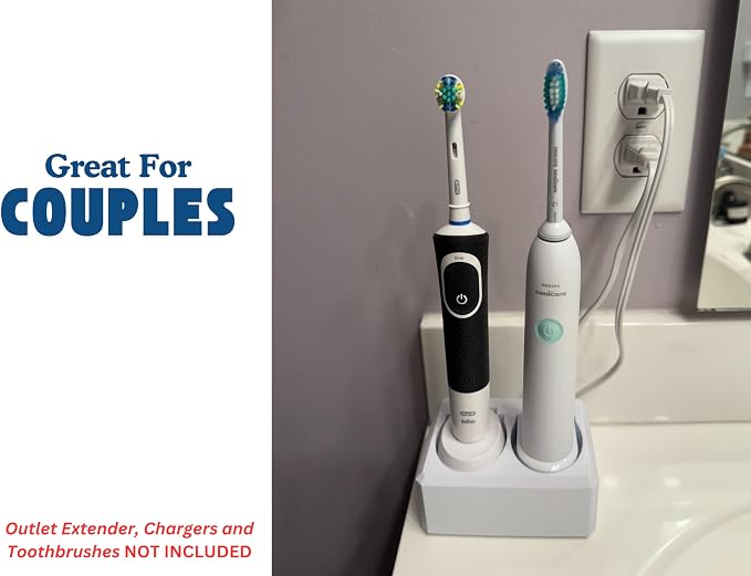 2 Slot Family Electric Toothbrush Charger Holder and Bathroom Organizer - Image 7